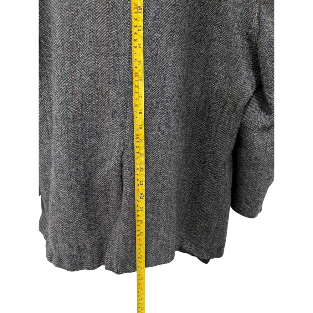 Vintage‎ Andover 100% Virgin Wool Mens Dark Grey Herringbone Blazer Size 50